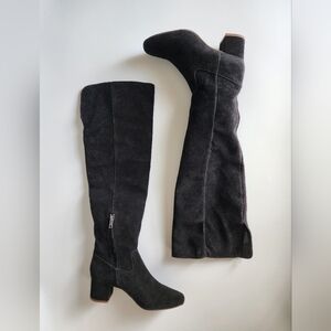 Madewell Black suede madewell otk over the knee boots nib 8h